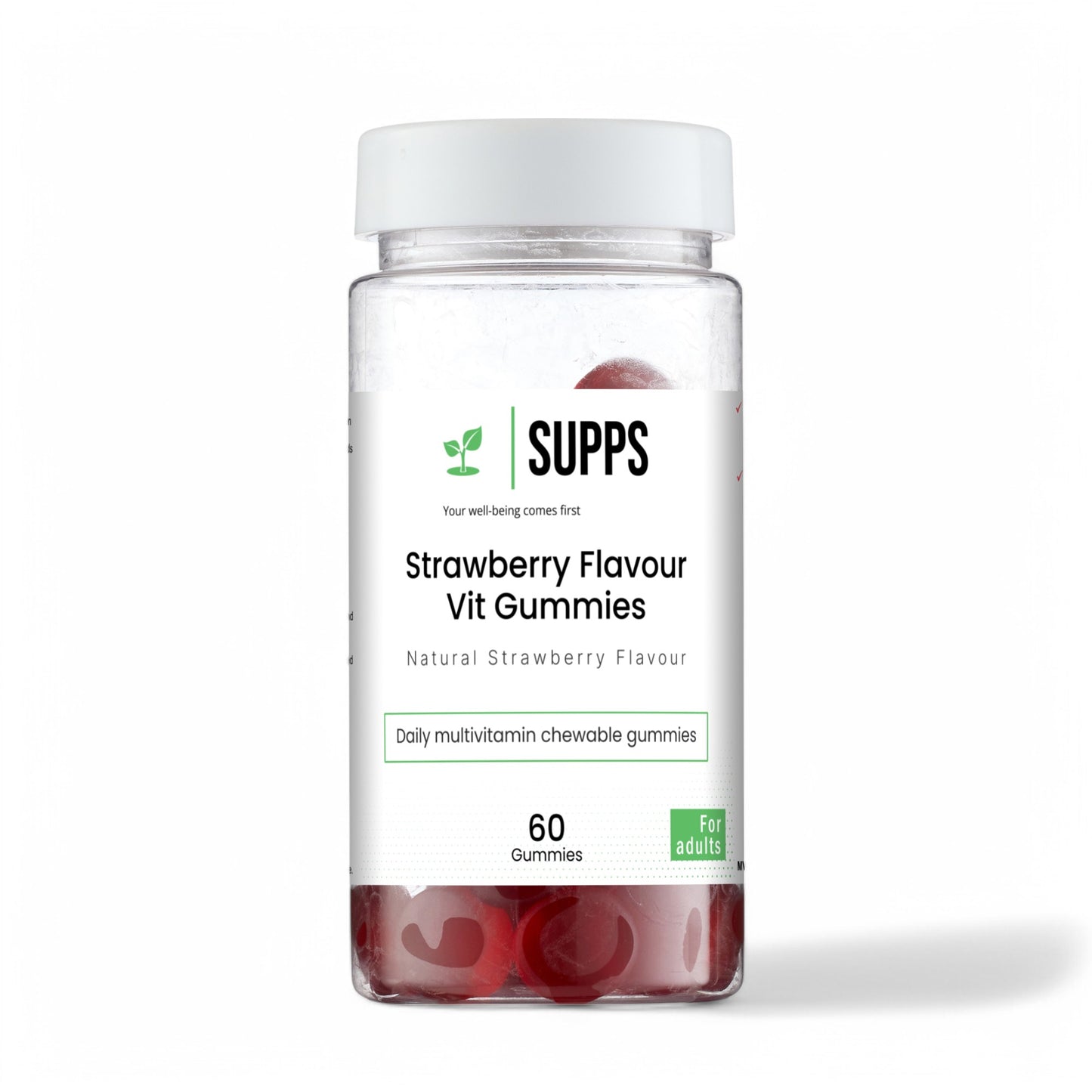 Strawberry Flavour Vit Gummies With B12 And B6 for Energy