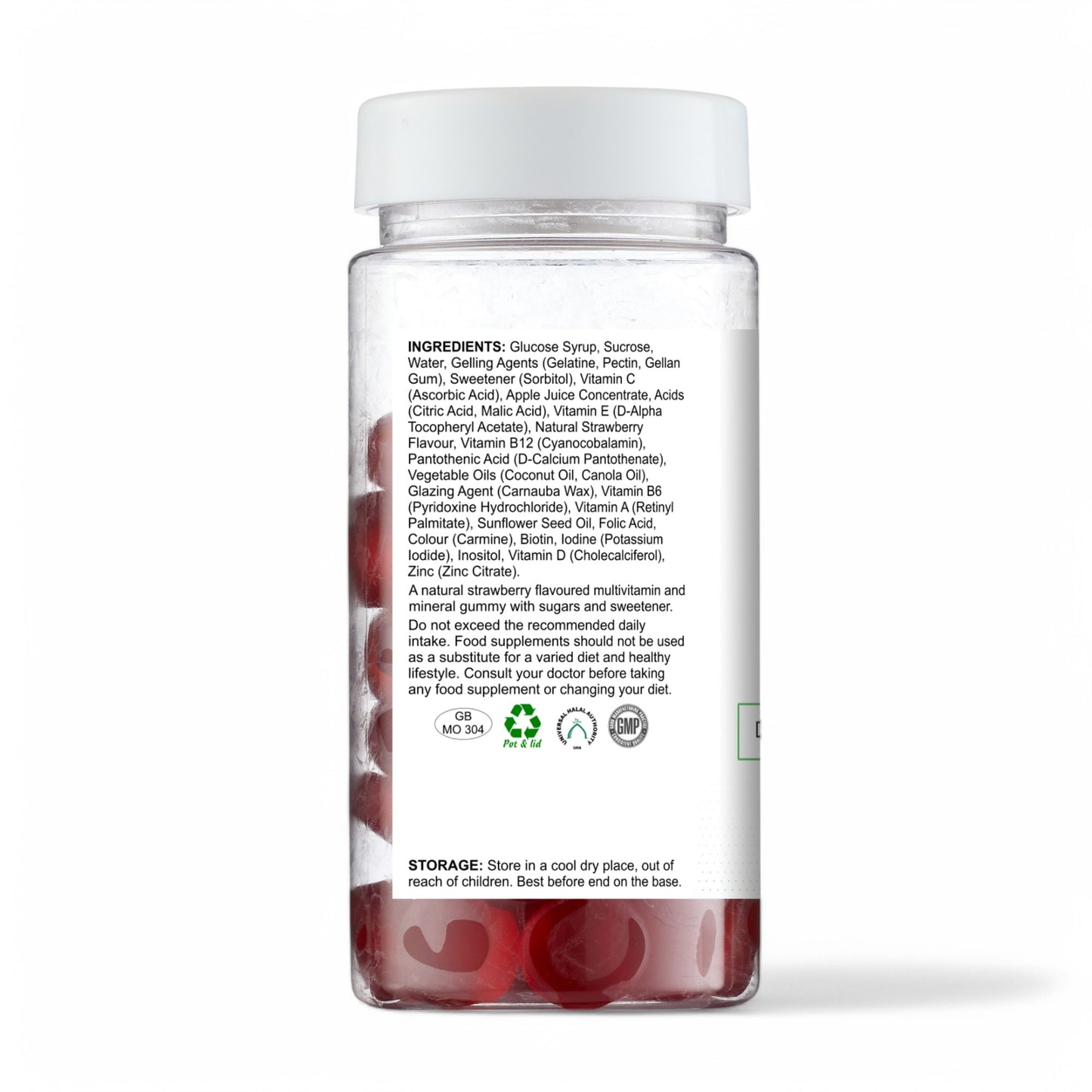 Strawberry Flavour Vit Gummies With B12 And B6 for Energy
